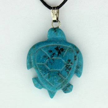 20X25mm Dyed Blue Turquoise Stone Swimming Turtle Pendants