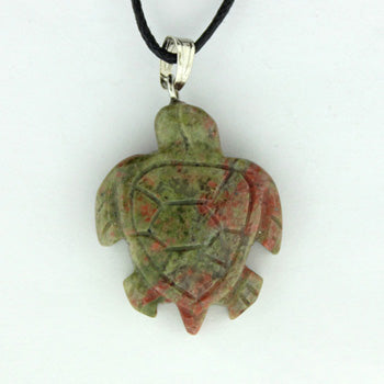 20X25mm Unakite Swimming Turtle Pendants