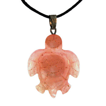 20X25mm Rose Quartz Swimming Turtle Pendants