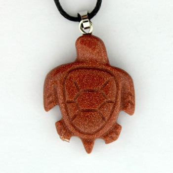 20X25mm Brown Goldstone Man Made Swimming Turtle Pendants