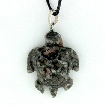 20X25mm Insect Fossil Jasper Swimming Turtle Pendants