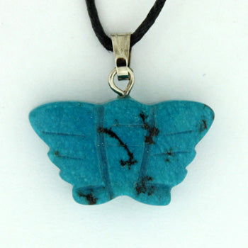 22X12mm Dyed Blue Turquoise Stone Butterfly Pendants