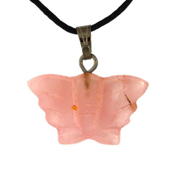 22X12mm Rose Quartz Butterfly Pendants