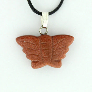 22X12mm Brown Goldstone Man Made Butterfly Pendants