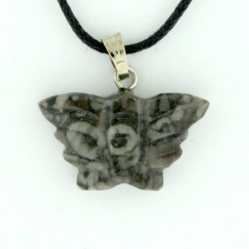 22X12mm Insect Fossil Jasper Butterfly Pendants
