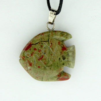 20mm Unakite Angelfish Pendants