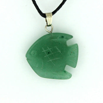 20mm Green Aventurine Angelfish Pendants