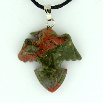 25X25mm Unakite Flying Eagle Pendants