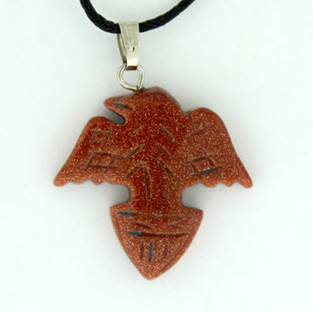 25X25mm Brown Goldstone Man Made Flying Eagle Pendants
