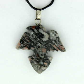 25X25mm Insect Fossil Jasper Flying Eagle Pendants