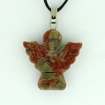 22X20mm Unakite Angel Pendants