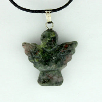 22X20mm Ruby Zeosite Angel Pendants