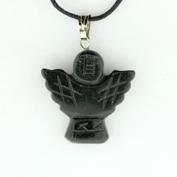 22X20mm Black Jasper Angel Pendants