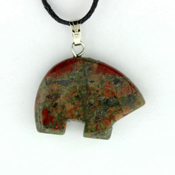 15X20mm Unakite Zuni Bear Pendants