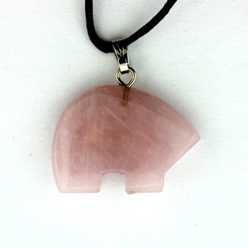 15X20mm Rose Quartz Zuni Bear Pendants