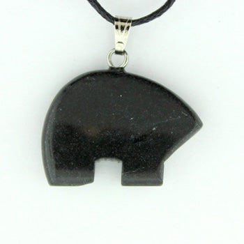 15X20mm Black Jasper Zuni Bear Pendants