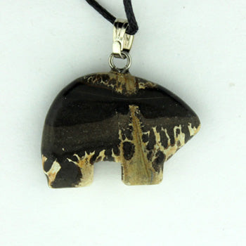15X20mm Paintbrush Jasper Zuni Bear Pendants