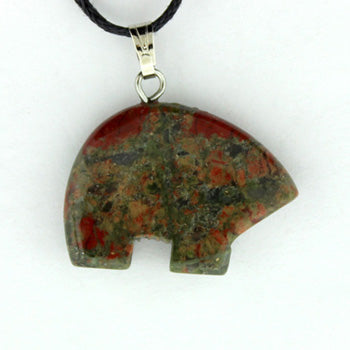 18X25mm Unakite Zuni Bear Pendants