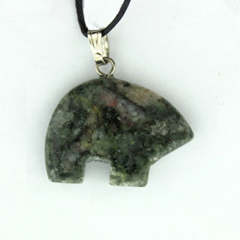 18X25mm Ruby Zeosite Zuni Bear Pendants