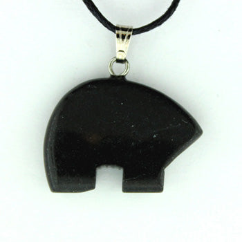 18X25mm Black Jasper Zuni Bear Pendants