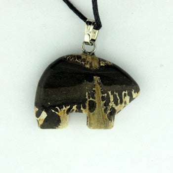 18X25mm Paintbrush Jasper Zuni Bear Pendants