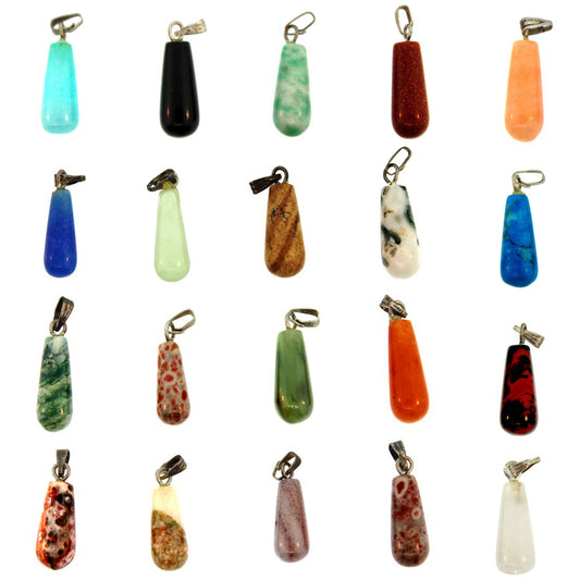 7X15mm Assorted Stone Tear Drop Pendants