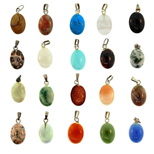 11X15mm Assorted Stone Oval Pendants