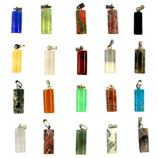 6X15mm Assorted Stone Tube Pendants