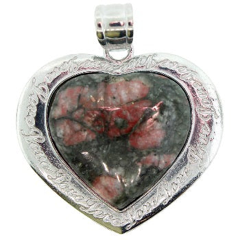 42mm Chinese Ruby Zoisite Heart Pendants