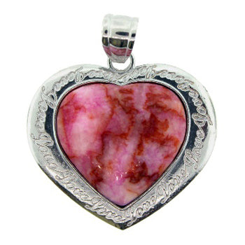 42mm Pink Matrix Stone Heart Pendants