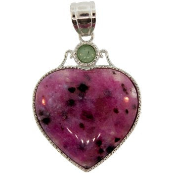 42mm Purple Quartz Glass Dyed Heart Pendants