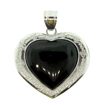 42mm Black Jasper Heart Pendants