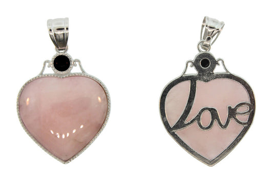 42mm Rose Quartz Heart Pendants