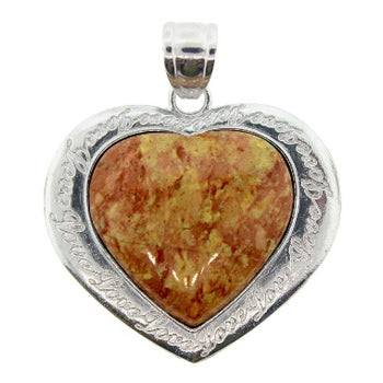 42mm Rainbow Picasso Stone Heart Pendants