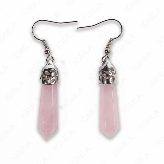Rose Quartz Point Earrings