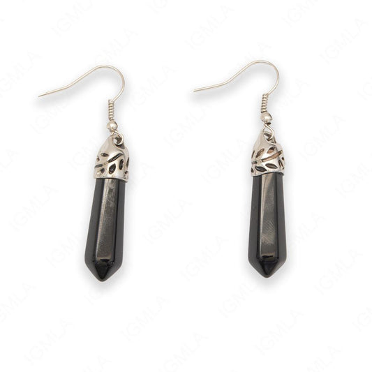 Black Stone Point Earrings