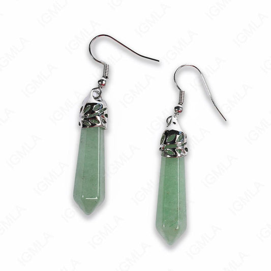 Green Aventurine Point Earrings