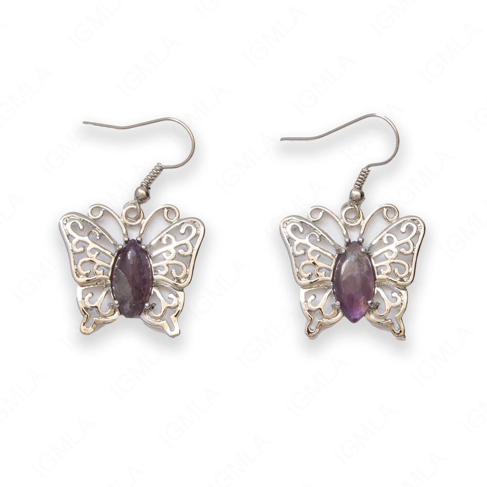 Amethyst Butterfly Earrings