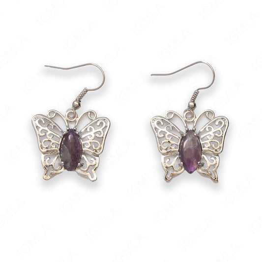 Amethyst Butterfly Earrings