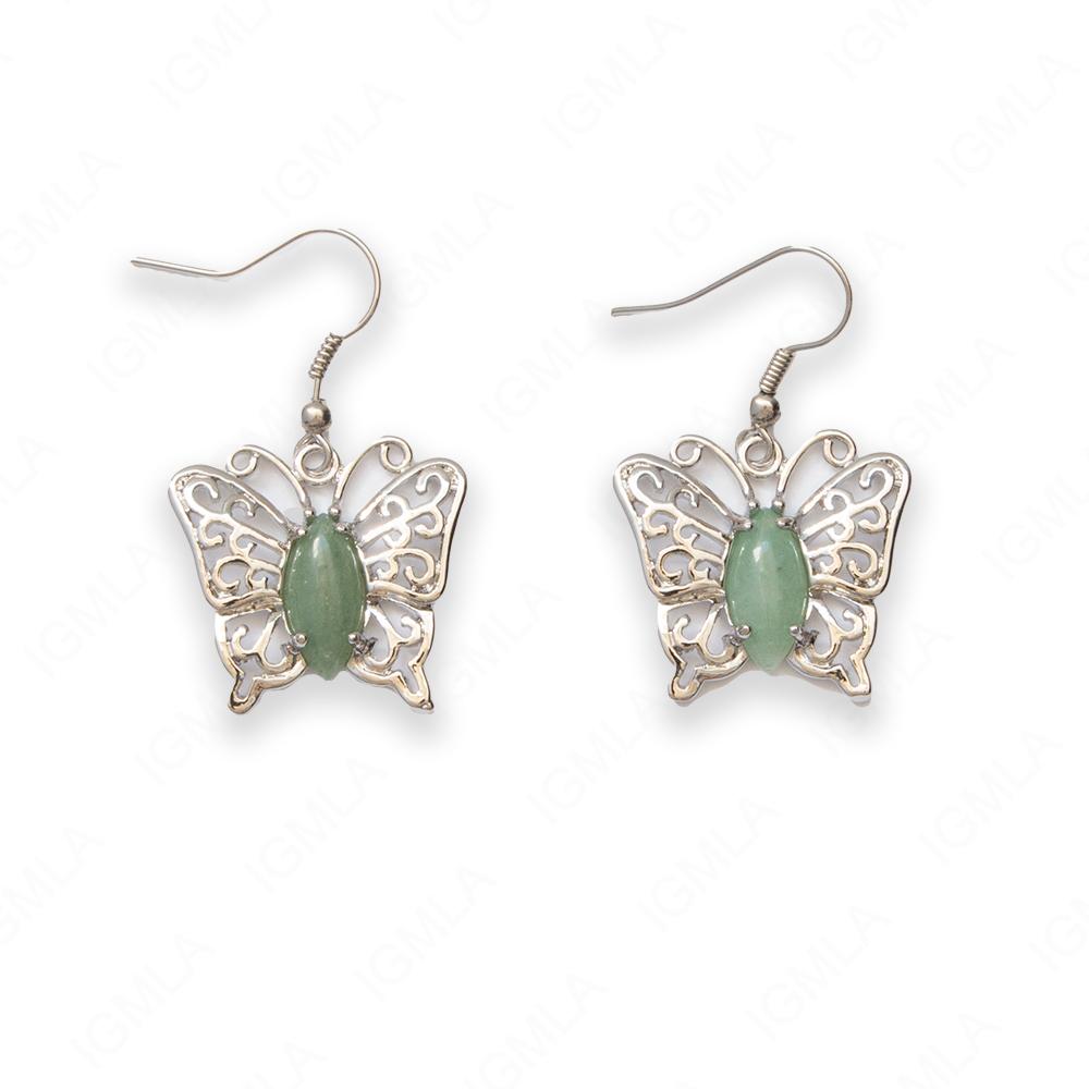 Green Aventurine Butterfly Earrings