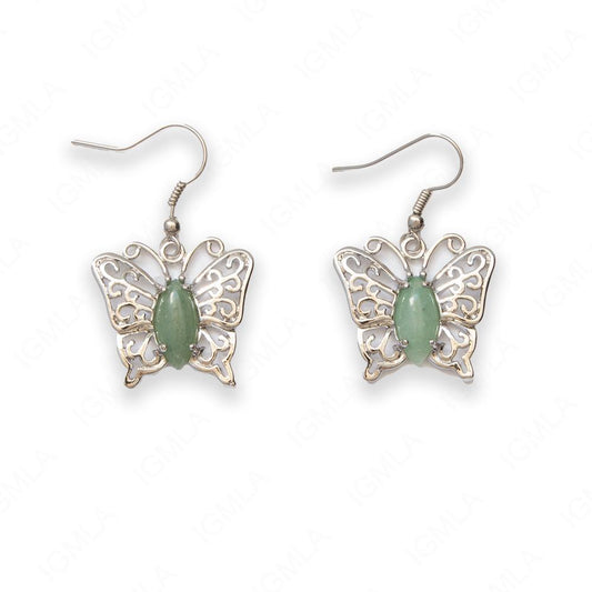 Green Aventurine Butterfly Earrings