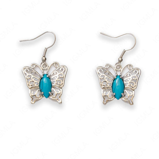 Synthetuc Turquoise Butterfly Earrings