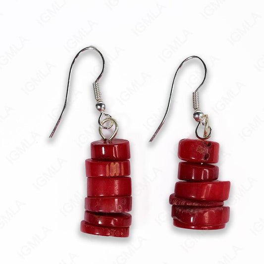 Red Sea Bamboo Coral Heishi Earrings