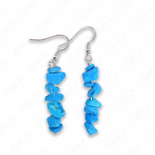 Turquoise Howlite No Matrix Chips Earrings