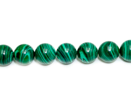 12mm Synthetic Malachite Round Beads