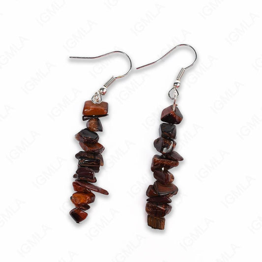 Red Tiger Eye Chips Earrings