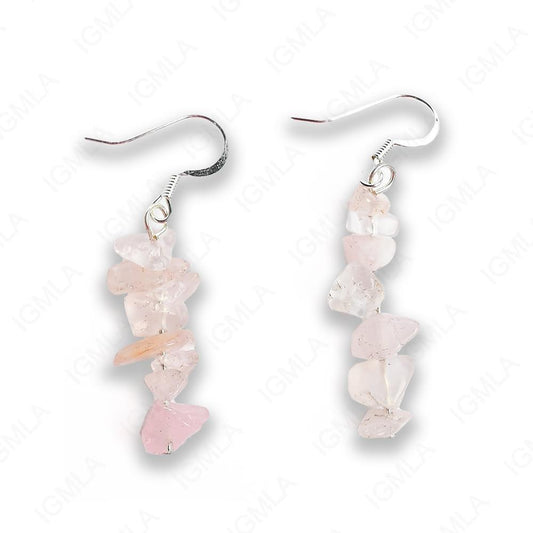 Rose Quartz Chips Earrings
