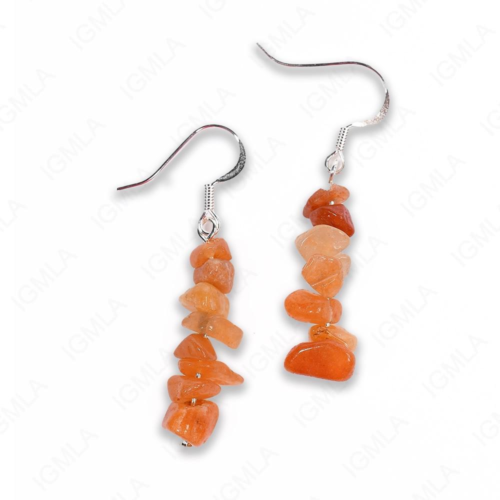 Red Aventurine Chips Earrings