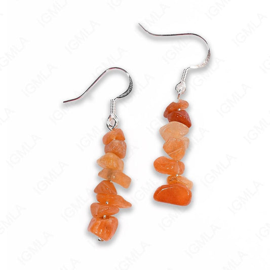 Red Aventurine Chips Earrings