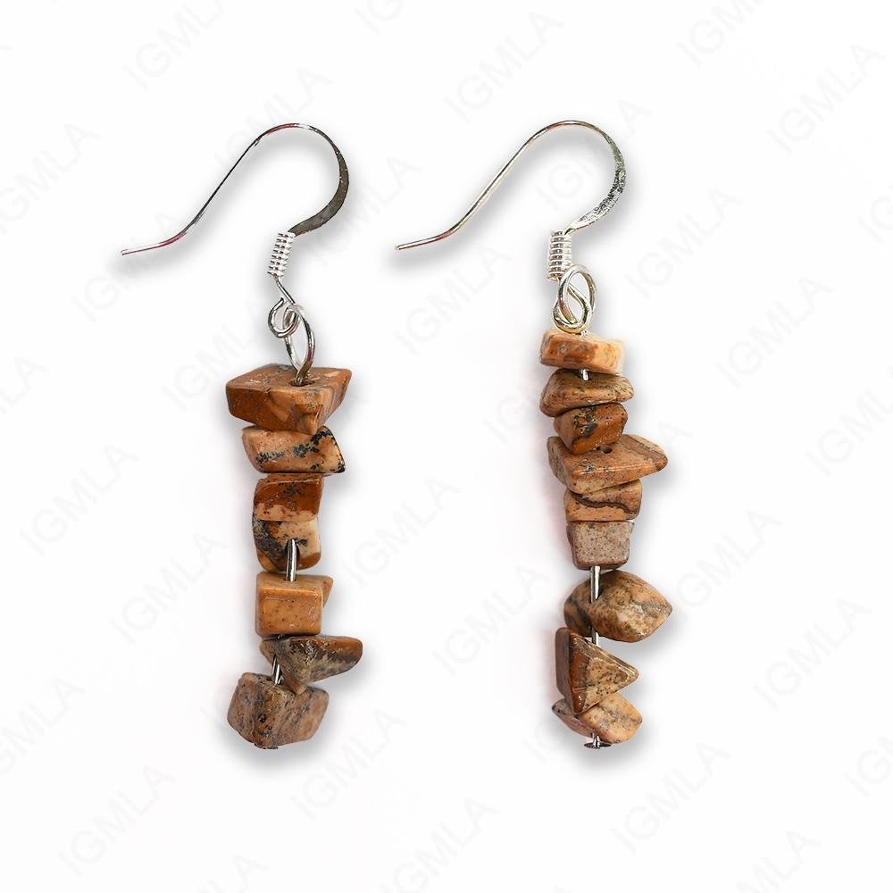 Picture Jasper Chips Earrings